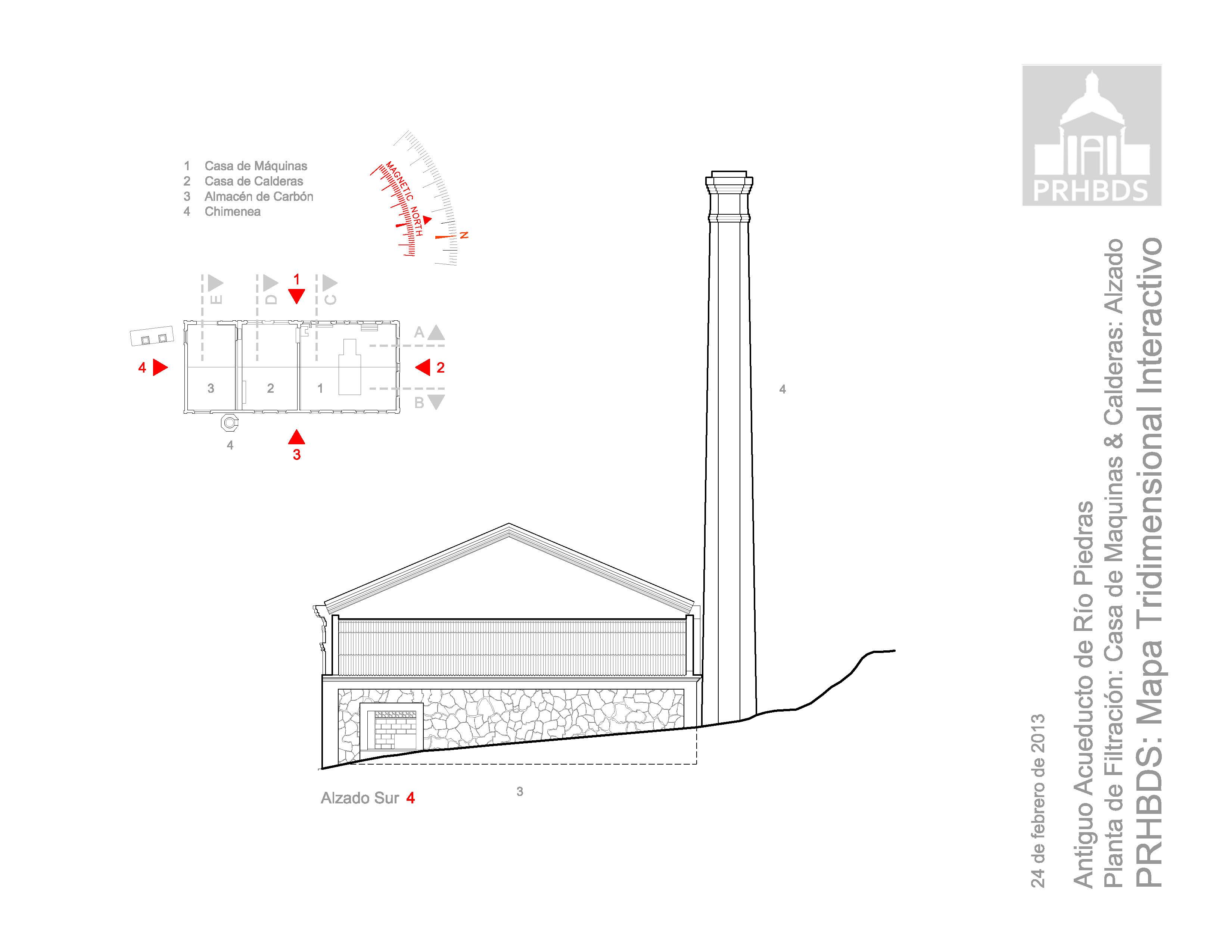 Antiguo Acueductos de Río Piedras - Casa de Máquinas & Calderas 4 - Alzado